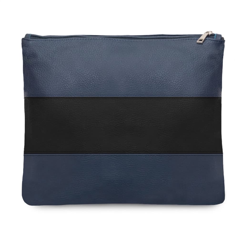 Bolsa para talit y tefilín Classic de cuero azul y negro A30, thumbnail 4