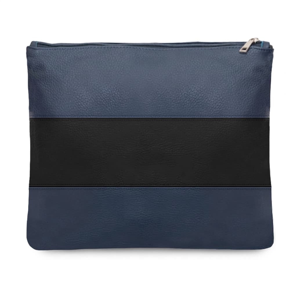 Bolsa para talit y tefilín Classic de cuero azul y negro A30, thumbnail 3