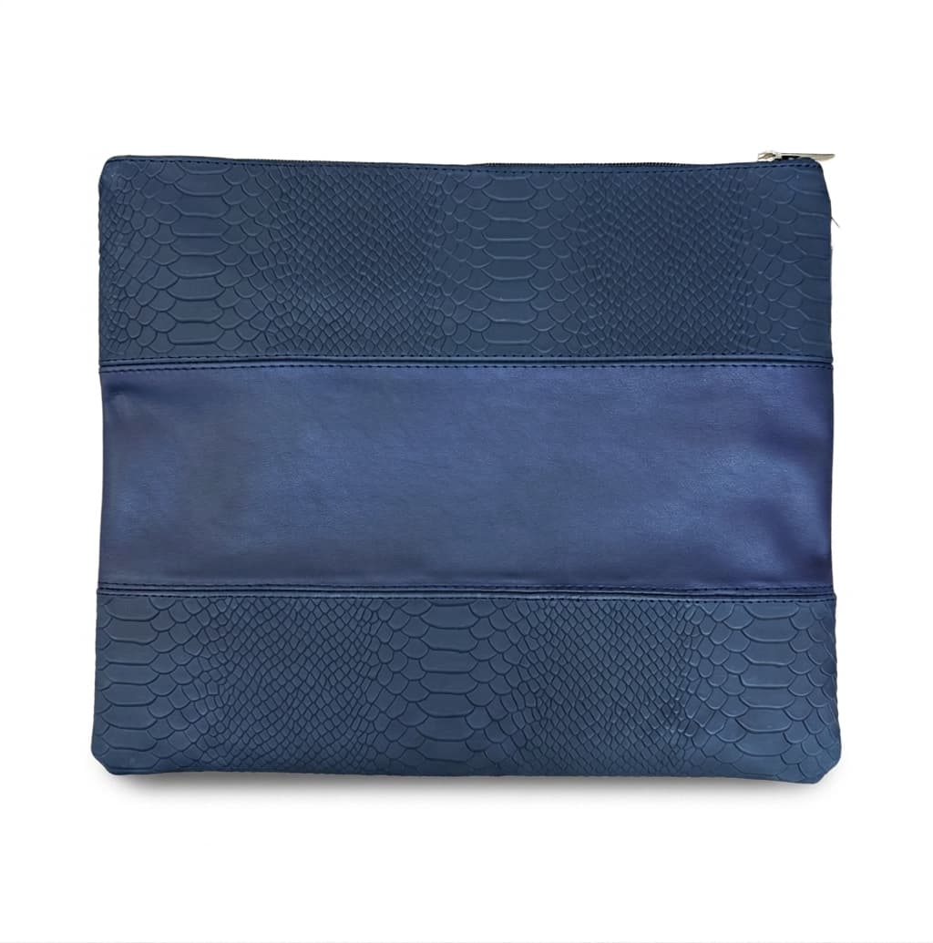 Bolsa para talit y tefilín Classic azul de cuero y serpiente A36, thumbnail 3