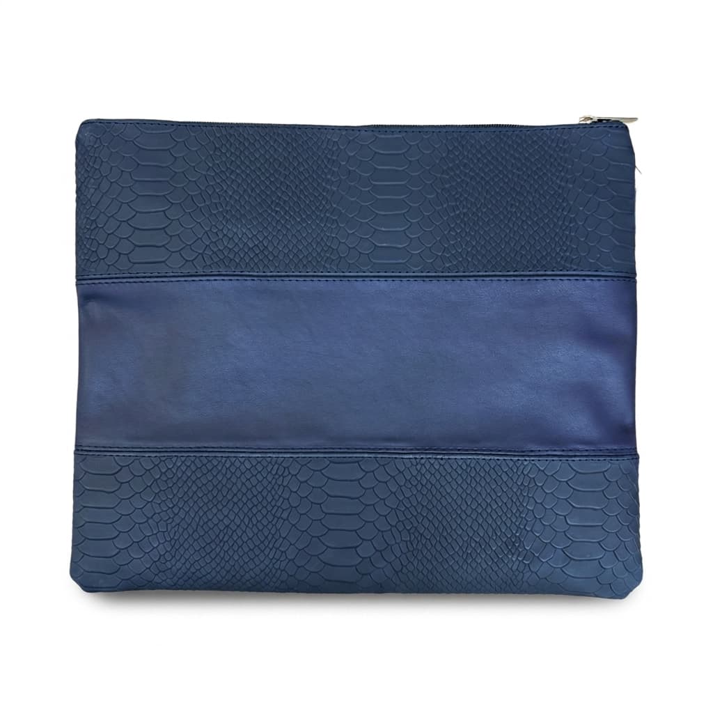 Bolsa para talit y tefilín Classic azul de cuero y serpiente A36, thumbnail 2
