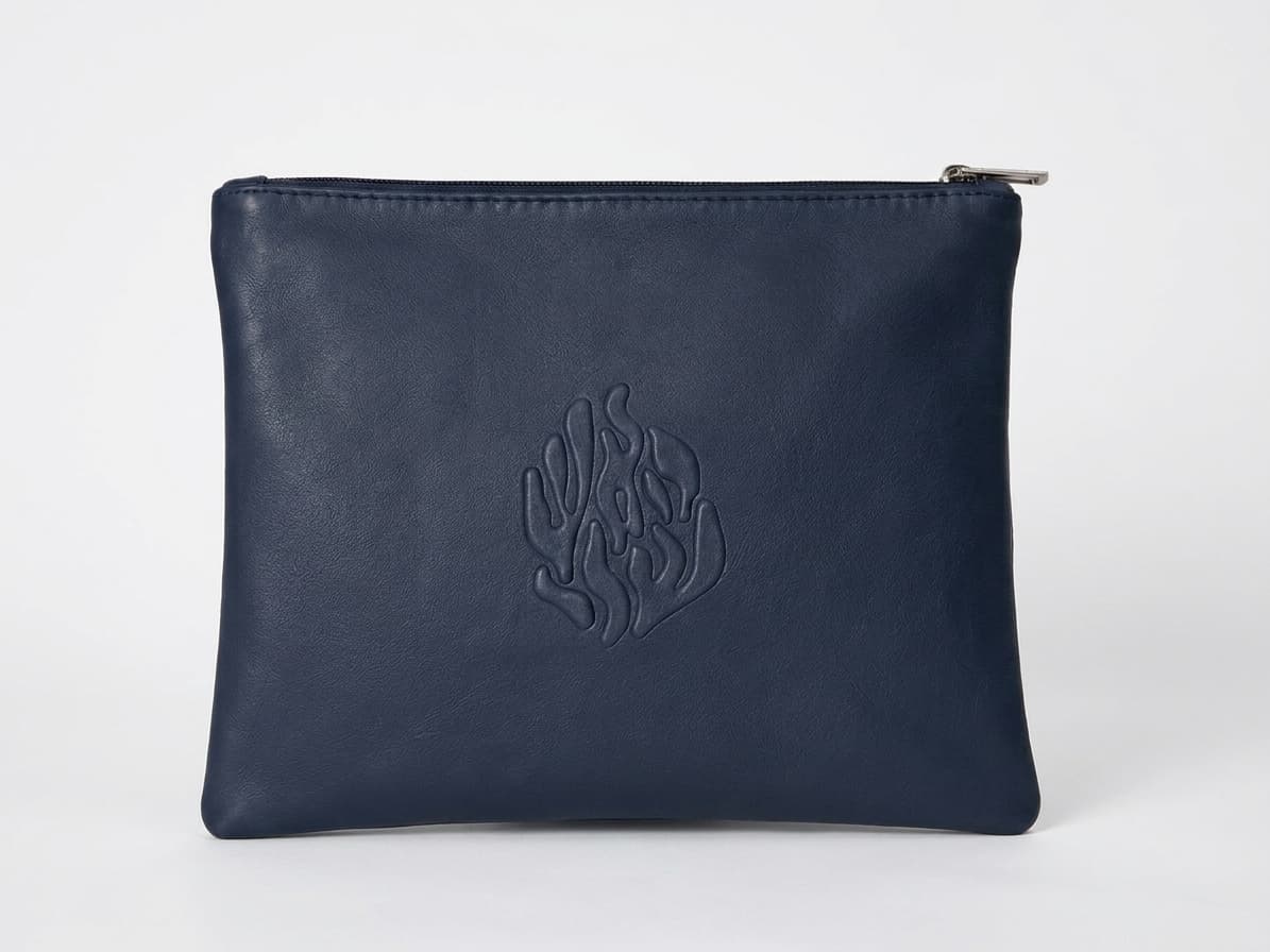 Classic Navy Smooth Leather Tallit & Tefillin Bag A45, photo 1