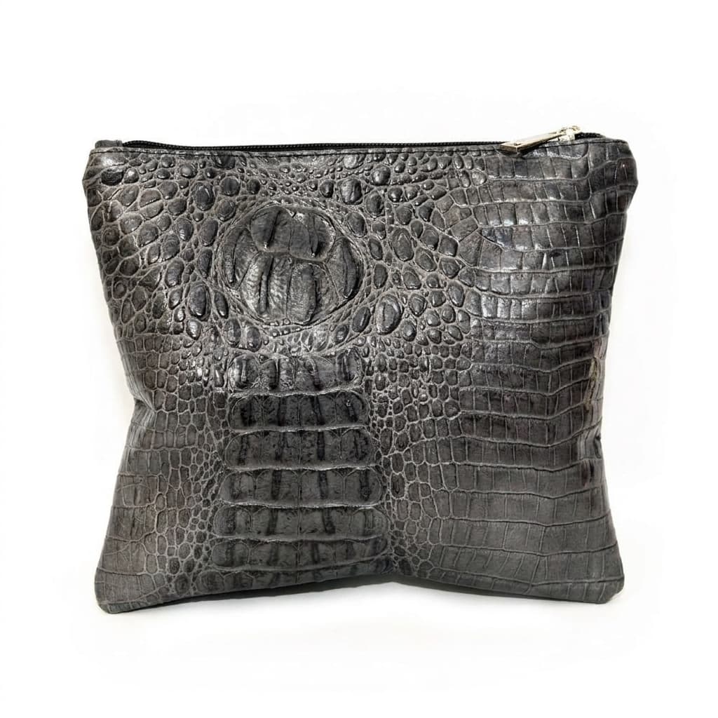 Textured Grey Croco Leather Tallit & Tefillin Bag B33, thumbnail 3