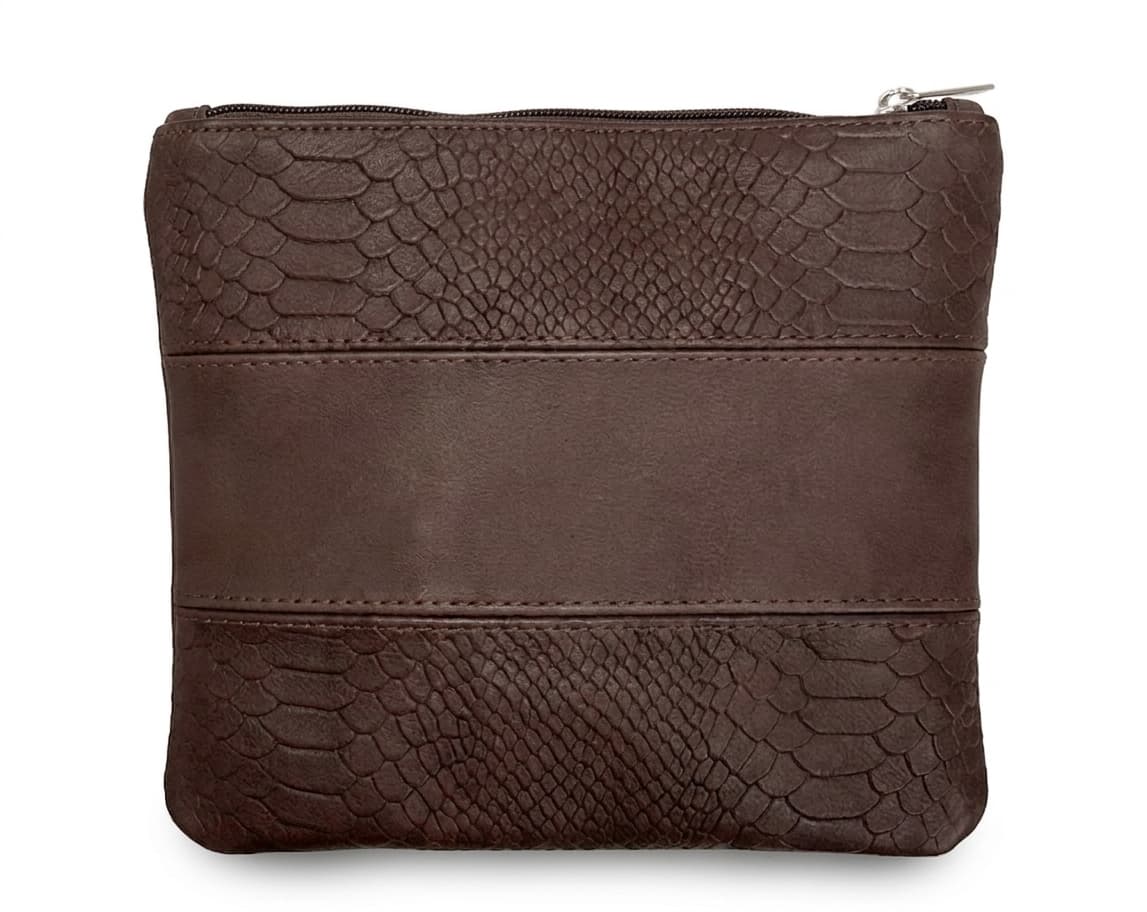 Textured Brown Snake Leather Tallit & Tefillin Bag Set B97, thumbnail 3