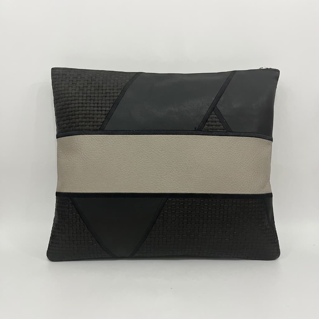 Premium Black and Grey Leather Tallit & Tefillin Bag C09, photo 1