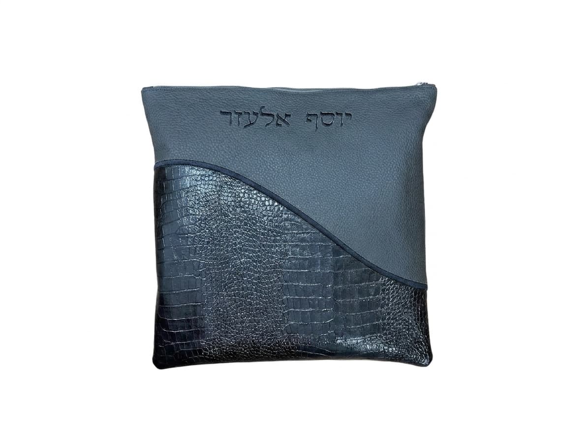 טלית און תפילין זעקל Premium שוואַרץ גריינד און קראָקאָ לעדער C141, photo 1