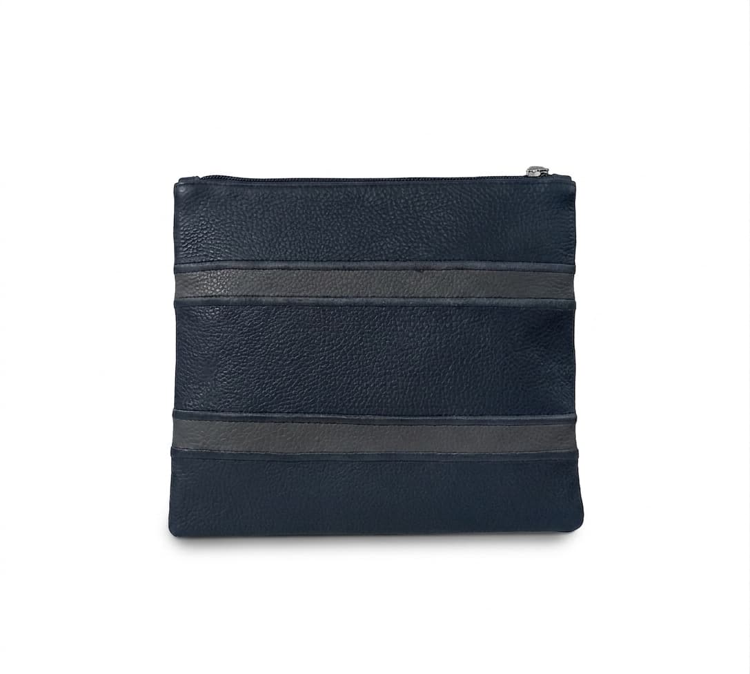 Premium Navy Grey Grain Leather Tallit & Tefillin Bag C154, thumbnail 3