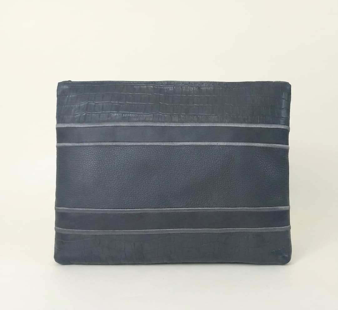Premium Grey Croco Leather Tallit & Tefillin Bag C156, photo 1
