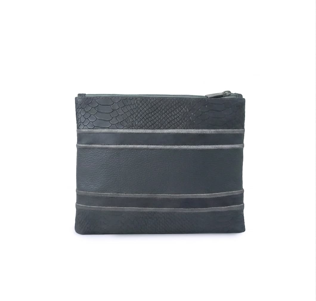 Premium Grey Anaconda Leather Tallit & Tefillin Bag Set C157, thumbnail 3