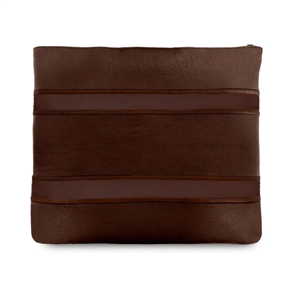 Premium Brown Grained Leather Tallit & Tefillin Bag C167, photo 1
