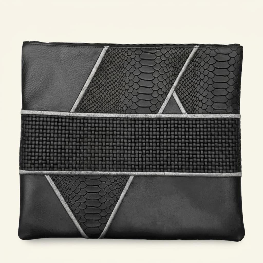 Premium Black Snake Leather Tallit & Tefillin Bag C198, photo 1