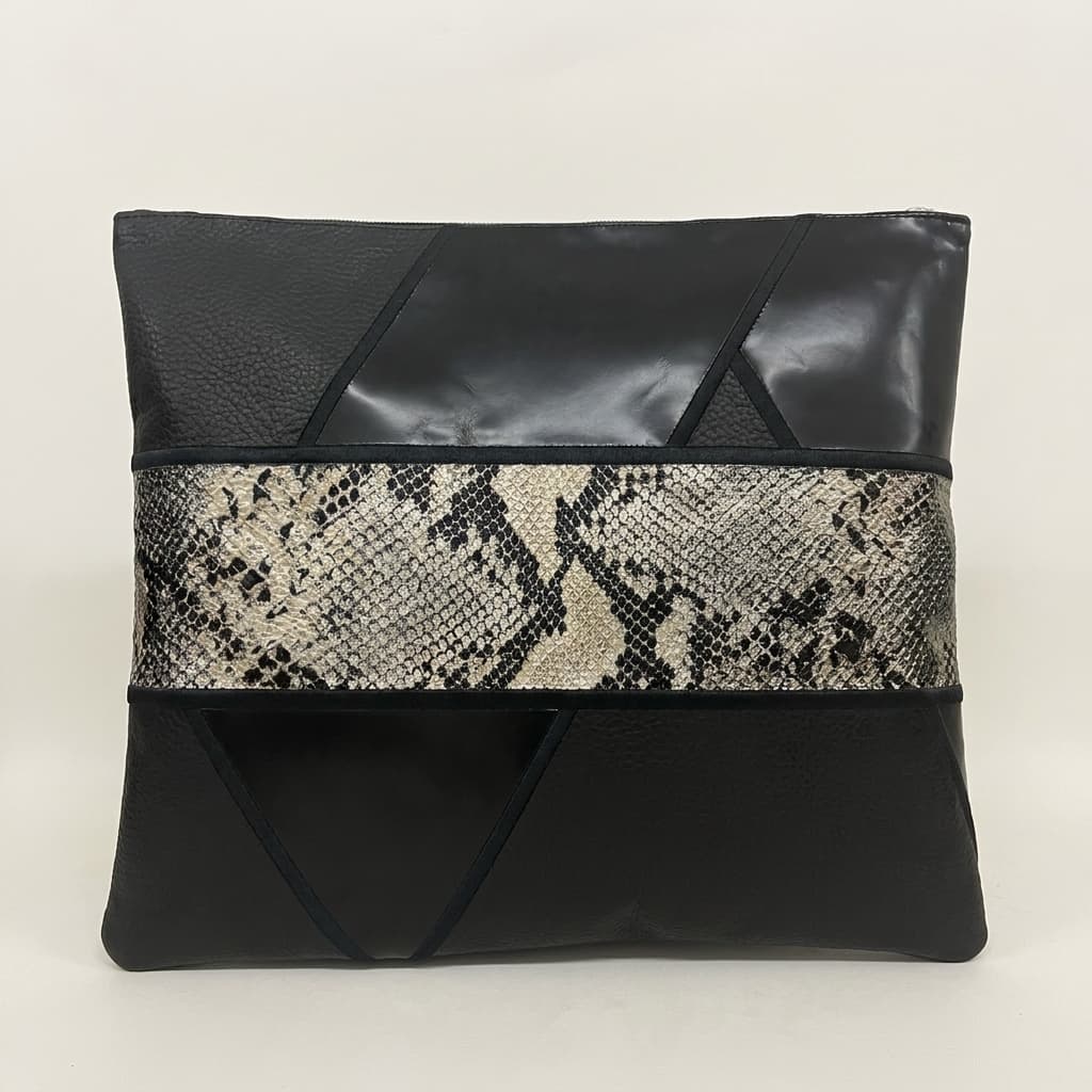 Premium Black Snake Leather Tallit & Tefillin Bag C29, photo 1