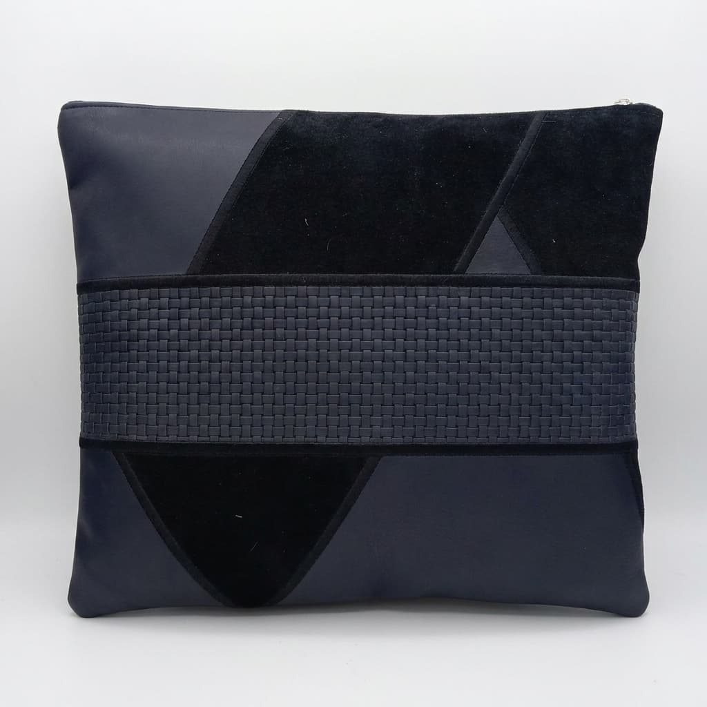 Premium Blue Suede Leather Tallit & Tefillin Bag Set C59, thumbnail 2