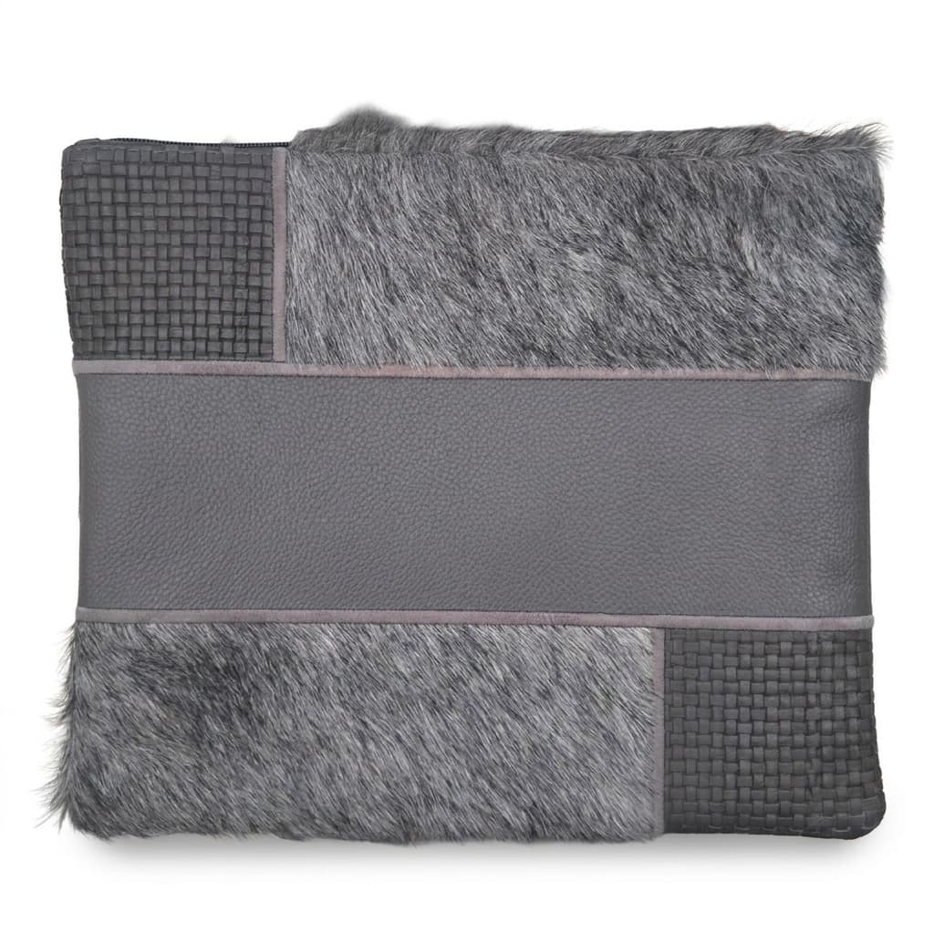 Fur Grey Hair-on-Hide Leather Tallit & Tefillin Bag E118, photo 1