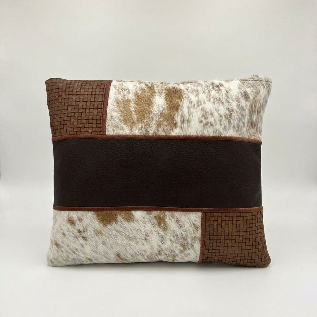 Fur Brown Grained Leather Tallit & Tefillin Bag Set E50, thumbnail 2