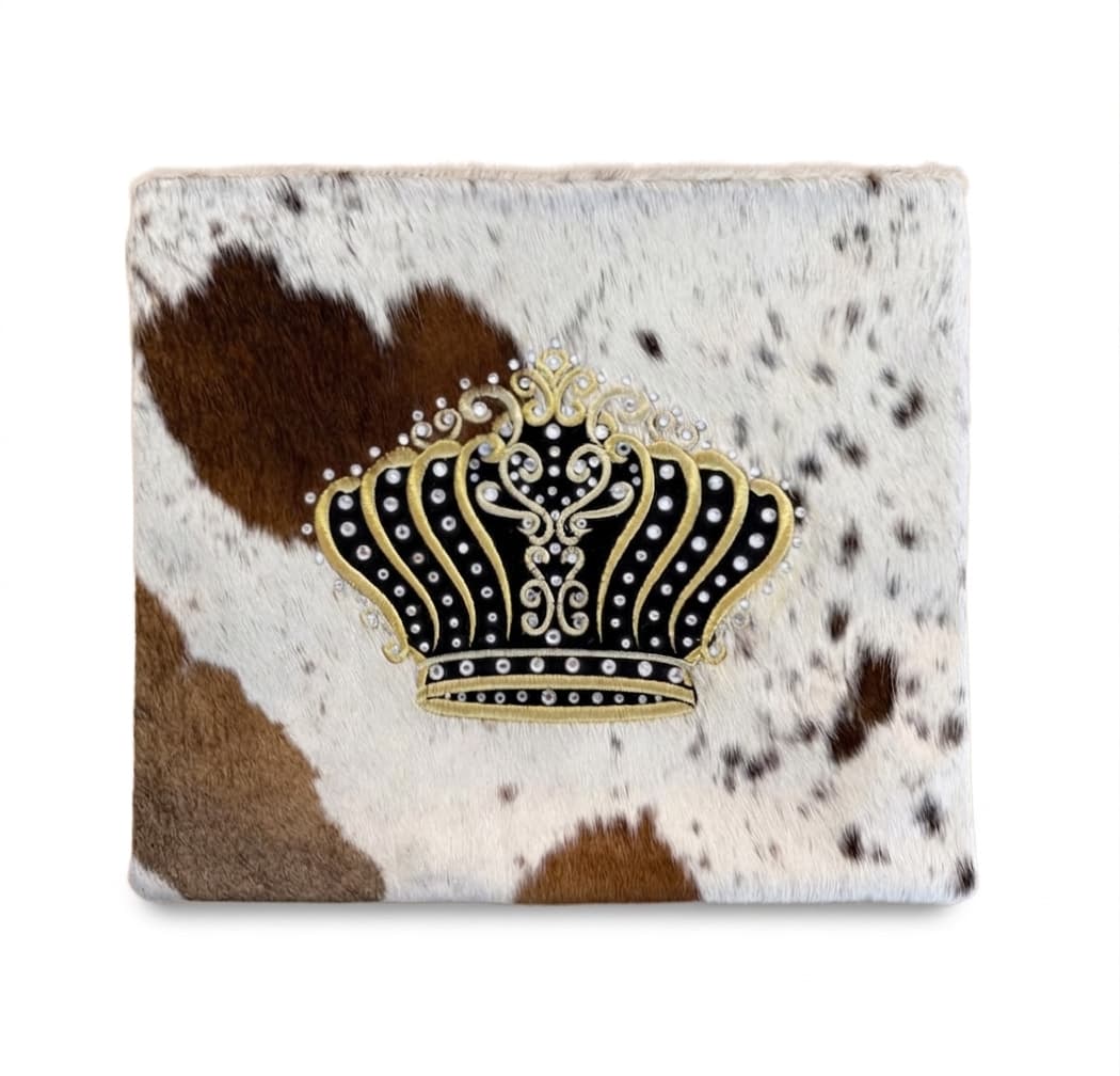 Fur Brown Hair-on-Hide Leather Tallit & Tefillin Bag E74, thumbnail 3