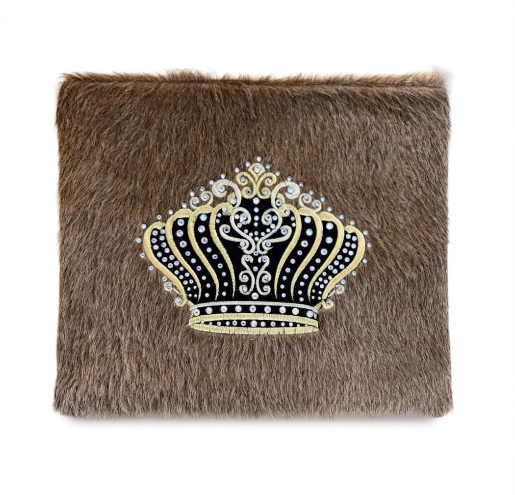 Fur Brown Hair-on-Hide Leather Tallit & Tefillin Bag E76, thumbnail 2
