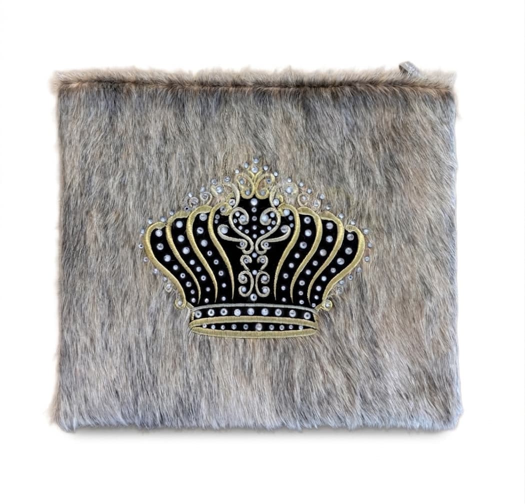 Fur Brown Hair-on-Hide Leather Tallit & Tefillin Bag E78, thumbnail 3
