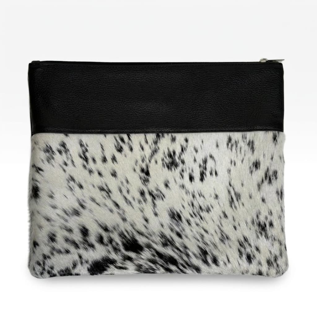 Fur Black Hair-On-Hide Leather Tallit & Tefillin Bag Set E99, thumbnail 3
