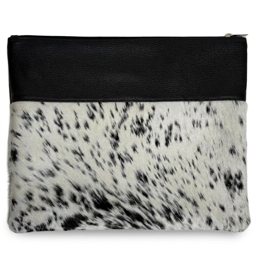 Fur Black Hair-On-Hide Leather Tallit & Tefillin Bag Set E99, thumbnail 2