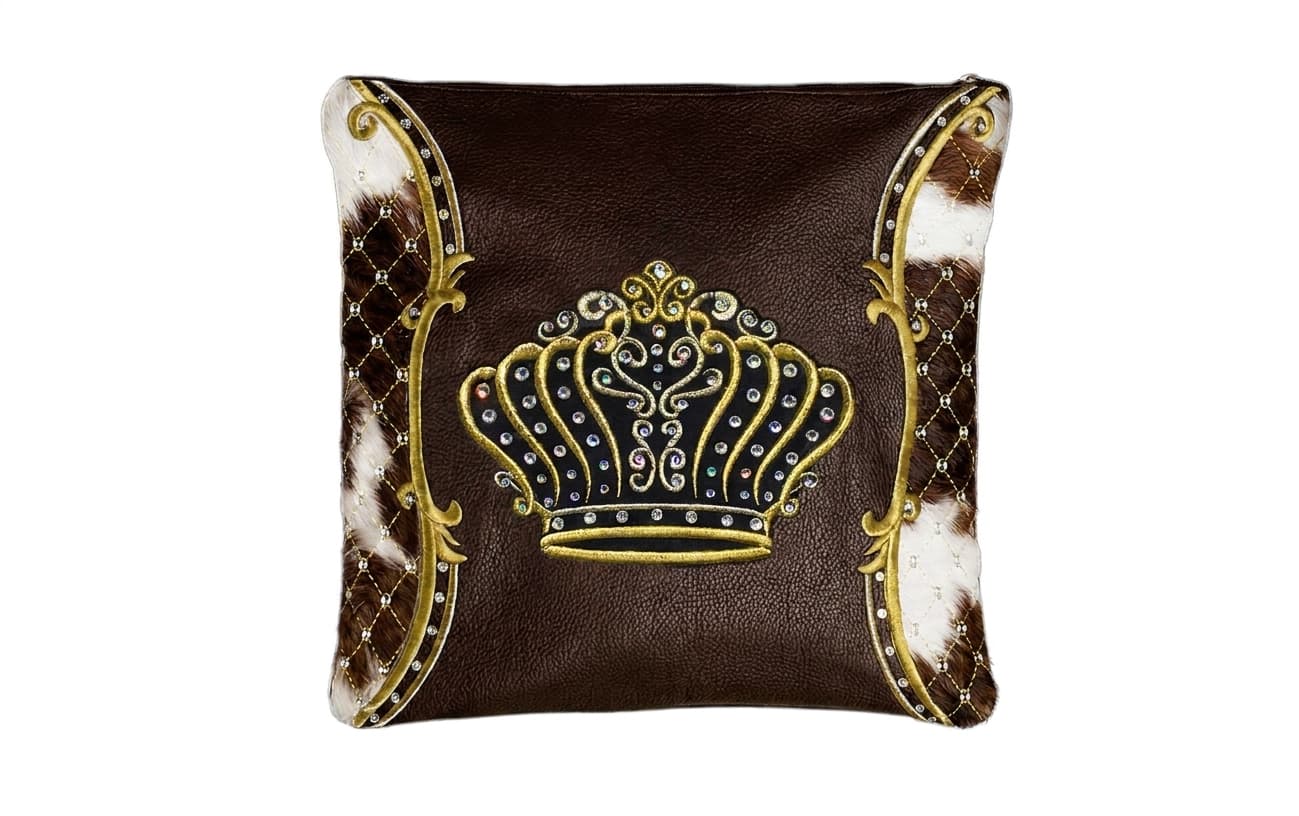 Crown Dark Brown Grained Leather Tallit & Tefillin Bag F137, photo 1