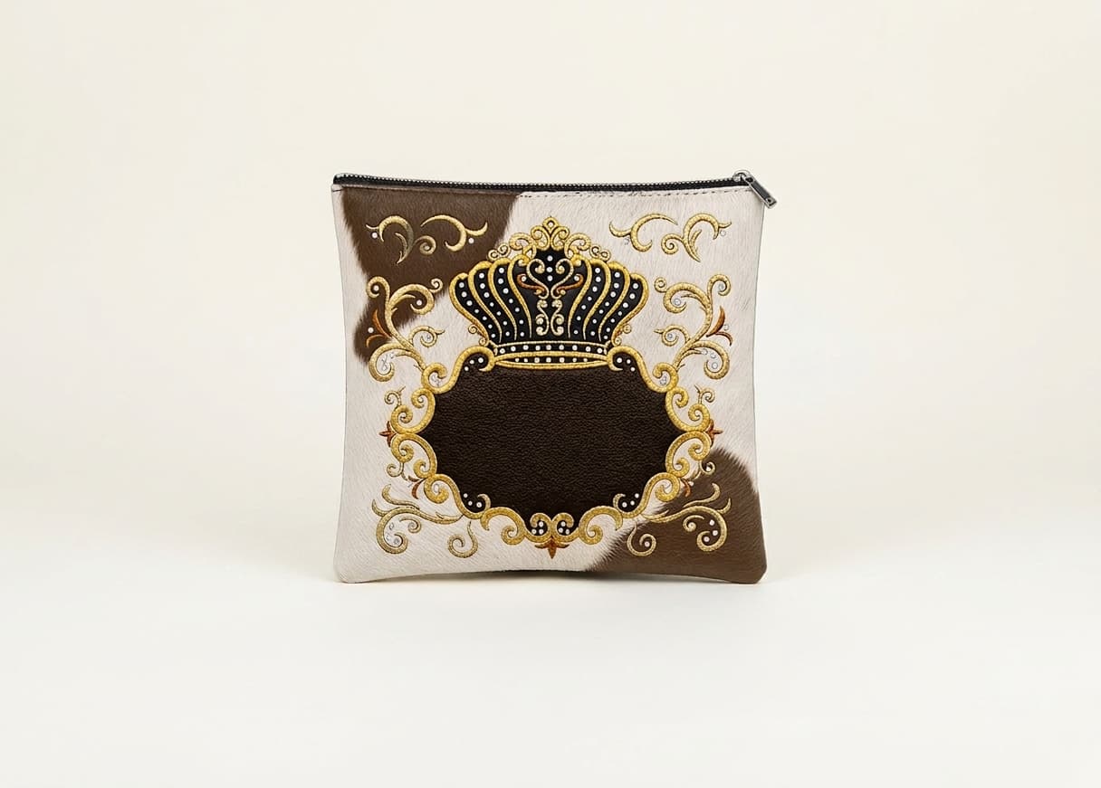 תיק לטלית ותפילין Crown מעור ארגנטינאי חום עם שיער F149, photo 1