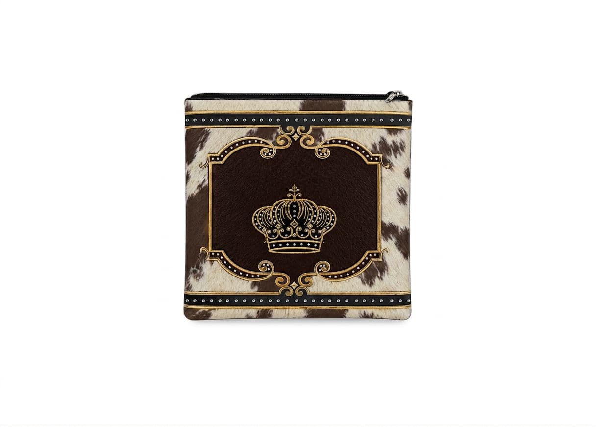 Crown Brown Hair-on-Hide Leather Tefillin Bag F157, photo 1