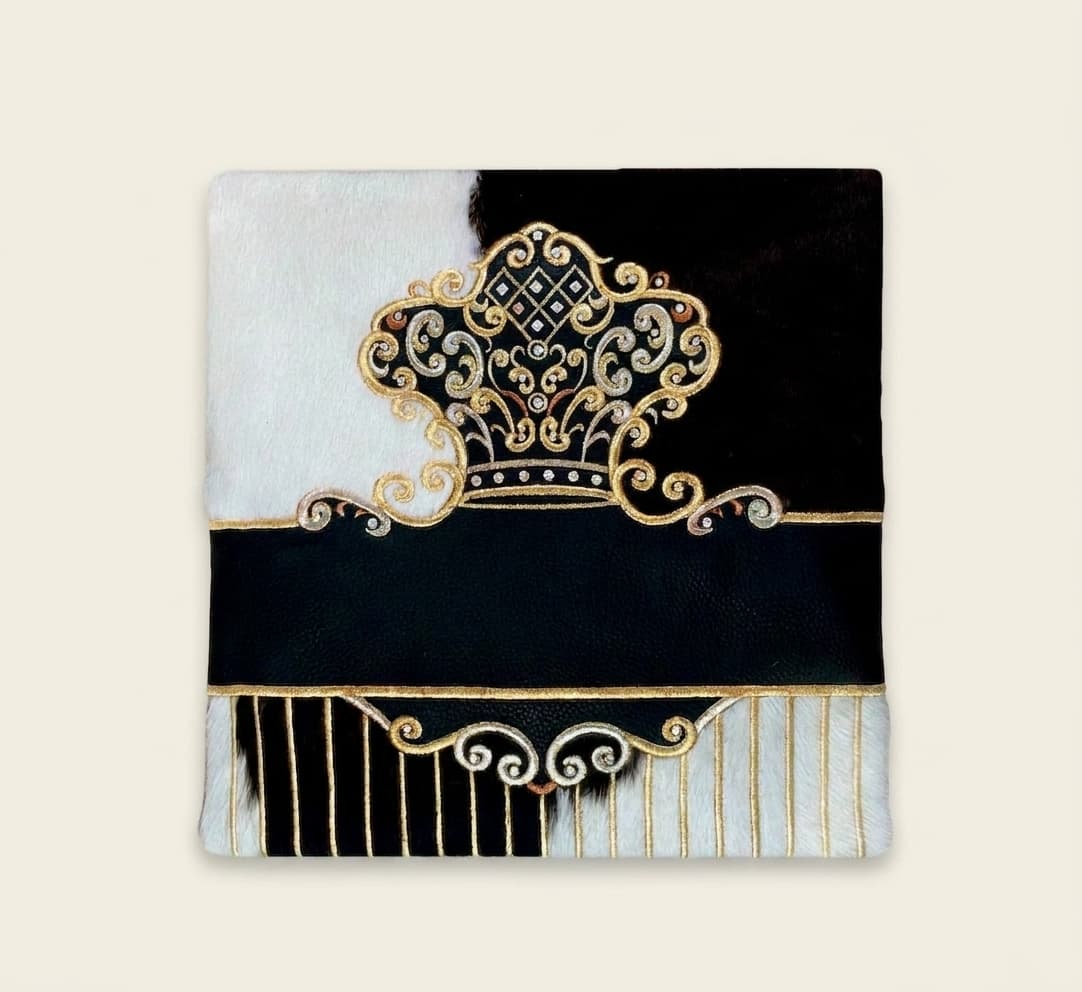 תיק לטלית ותפילין Crown Black Fur מעור אמיתי F78, thumbnail 2