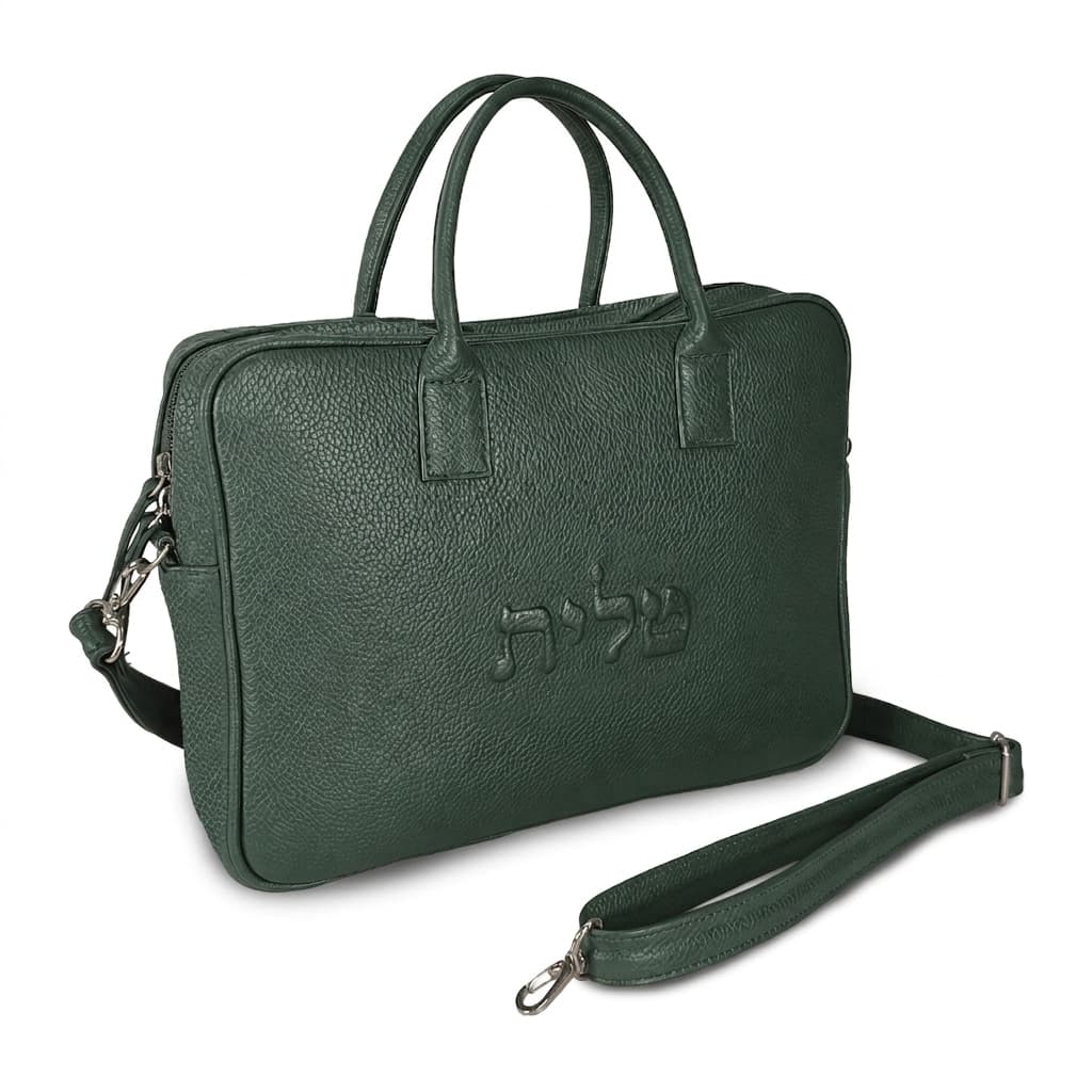 Tik Green Grained Leather Tallit & Tefillin Bag M14, photo 1