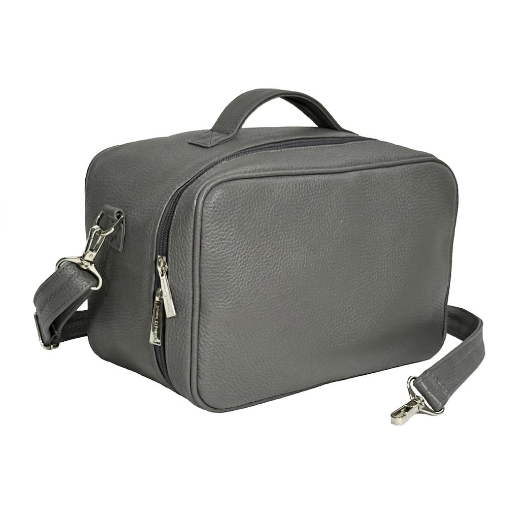 Bolsa para talit y tefilín Travel de cuero grabado gris TR01, photo 1