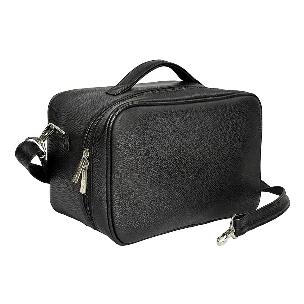 Travel Black Grained Leather Tallit & Tefillin Bag TR02, photo 1