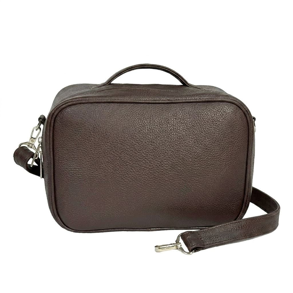 Travel Dark Brown Grained Leather Tallit & Tefillin Bag TR04, photo 1