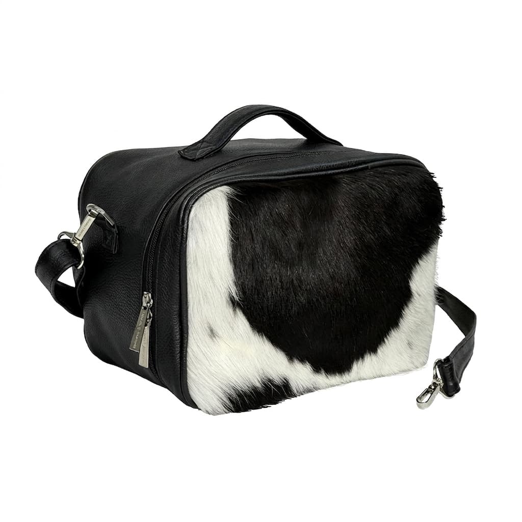 Travel Black Hair-On-Hide Grained Leather Tallit & Tefillin Bag TR05, photo 1