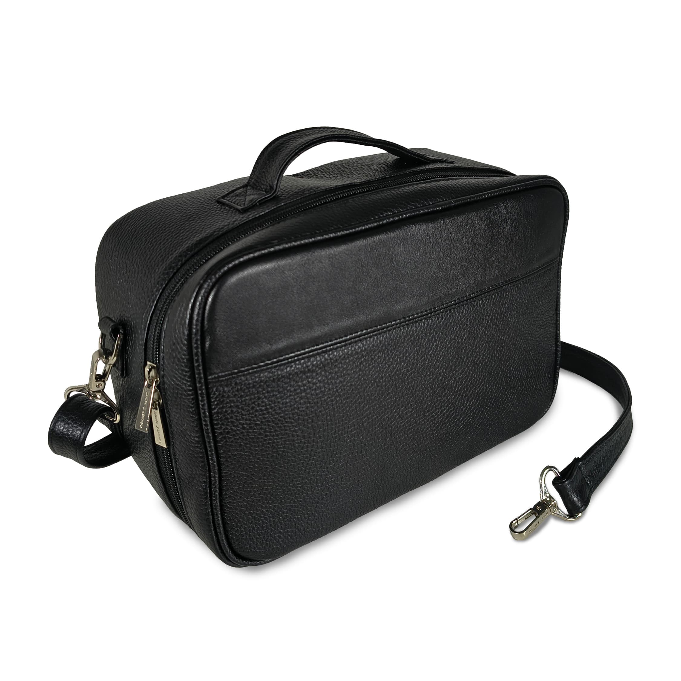 Travel Black Grained Leather Tallit & Tefillin Bag TR17, thumbnail 5