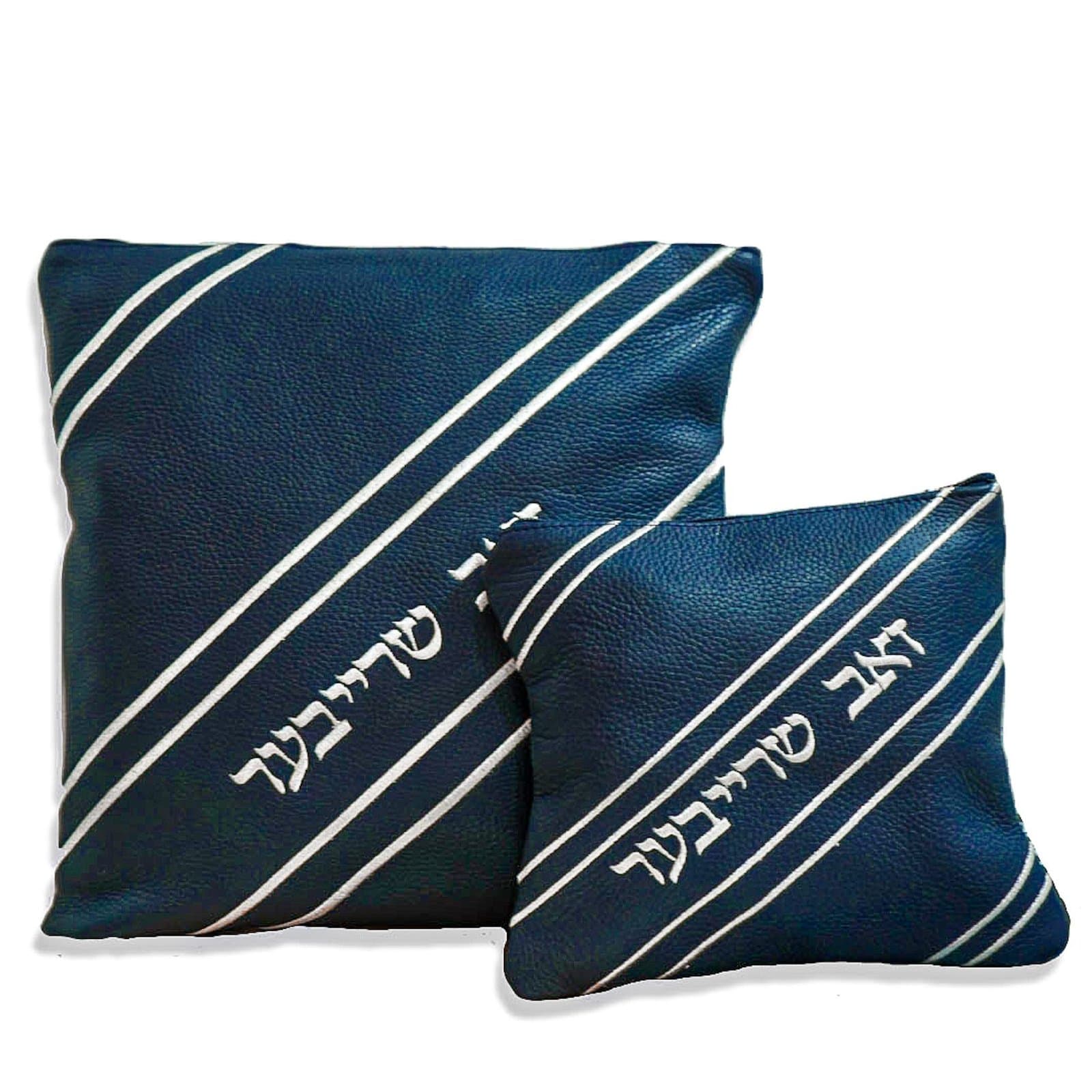 Bolsa para talit y tefilín Premium de cuero graneado azul C53, photo 1