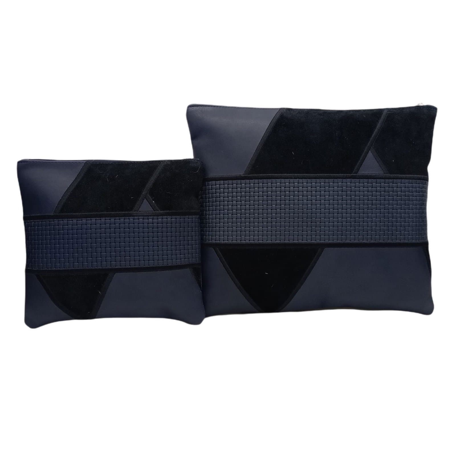 Premium Blue Suede Leather Tallit & Tefillin Bag Set C59, photo 1