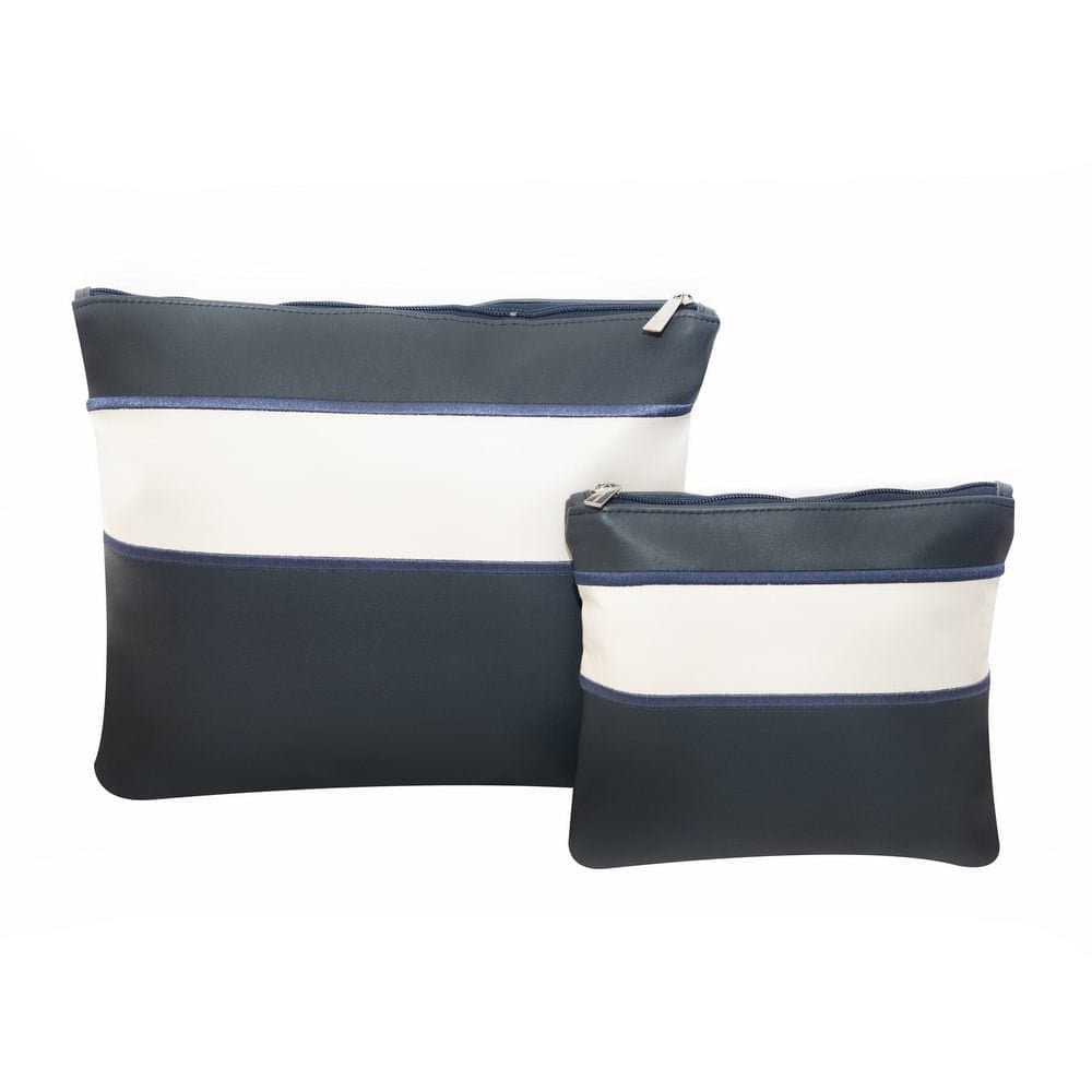 Premium Navy White Leather Tallit & Tefillin Bag Set C60, photo 1