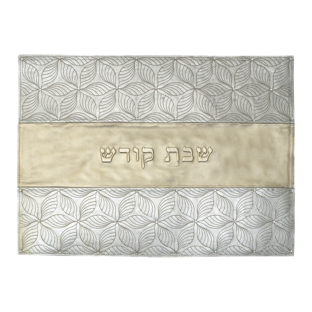 Silver and Gold Metallic Leather Challah Cover CH16, photo 1