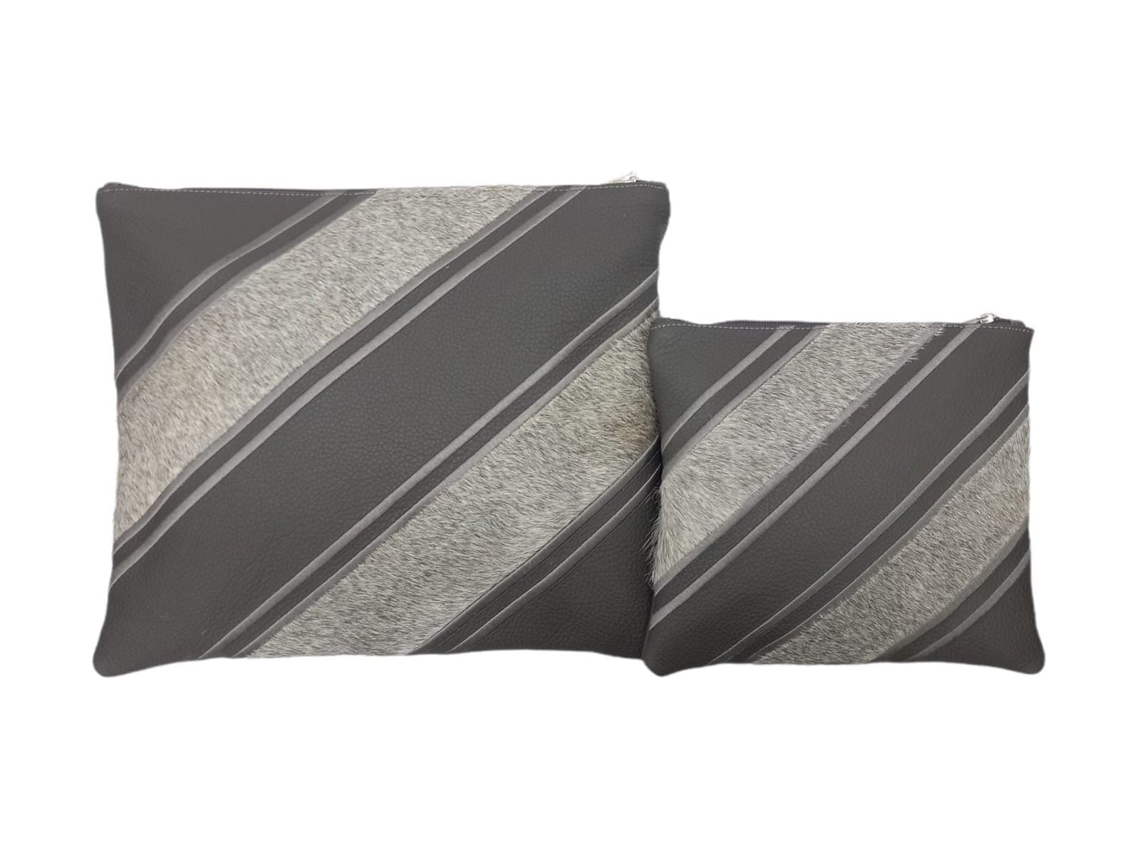 Fur Grey Grained Leather Tallit & Tefillin Bag Set E46, photo 1