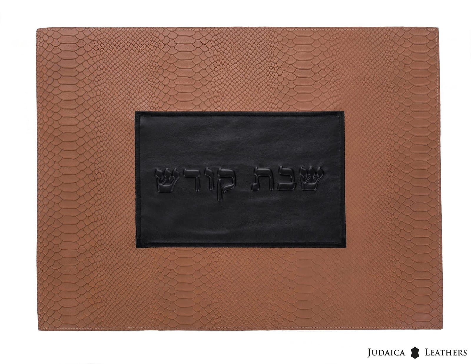 Tan Snake Leather Challah Cover with Black Panel CH29, photo 1