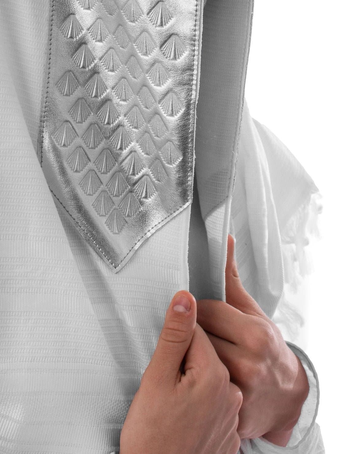 Silver Metallic Leather Atarah for Tallit AT 5, thumbnail 3