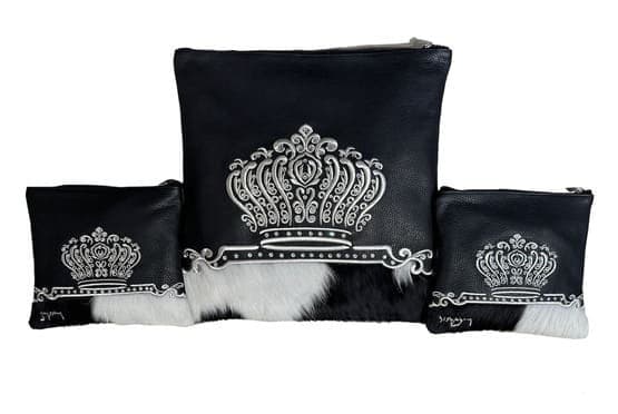 סט תיק לטלית ותפילין Crown מעור מגורען בצבע שחור F38, photo 1