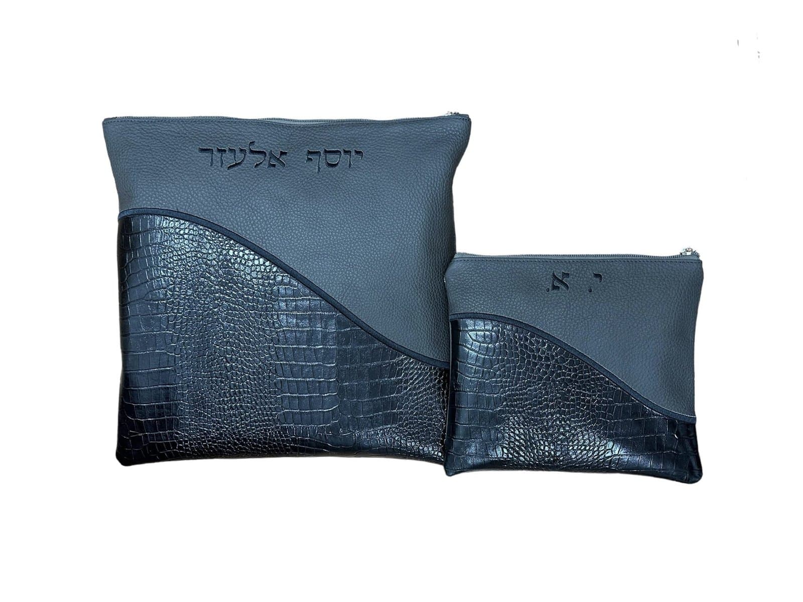 טלית און תפילין זעקל Premium שוואַרץ גריינד און קראָקאָ לעדער C141, thumbnail 2