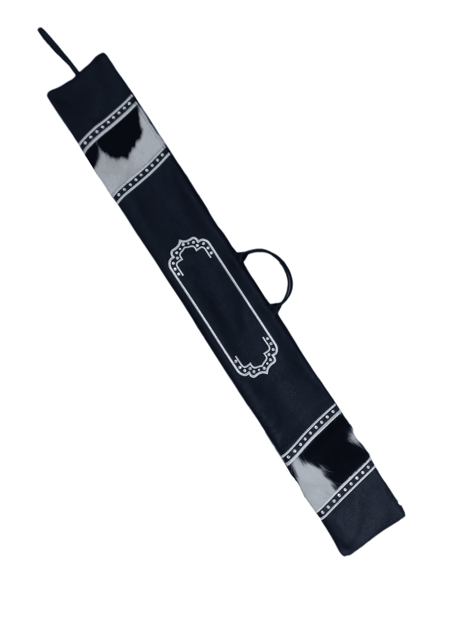 Black Grain and Fur Leather Lulav Cover LC15, photo 1