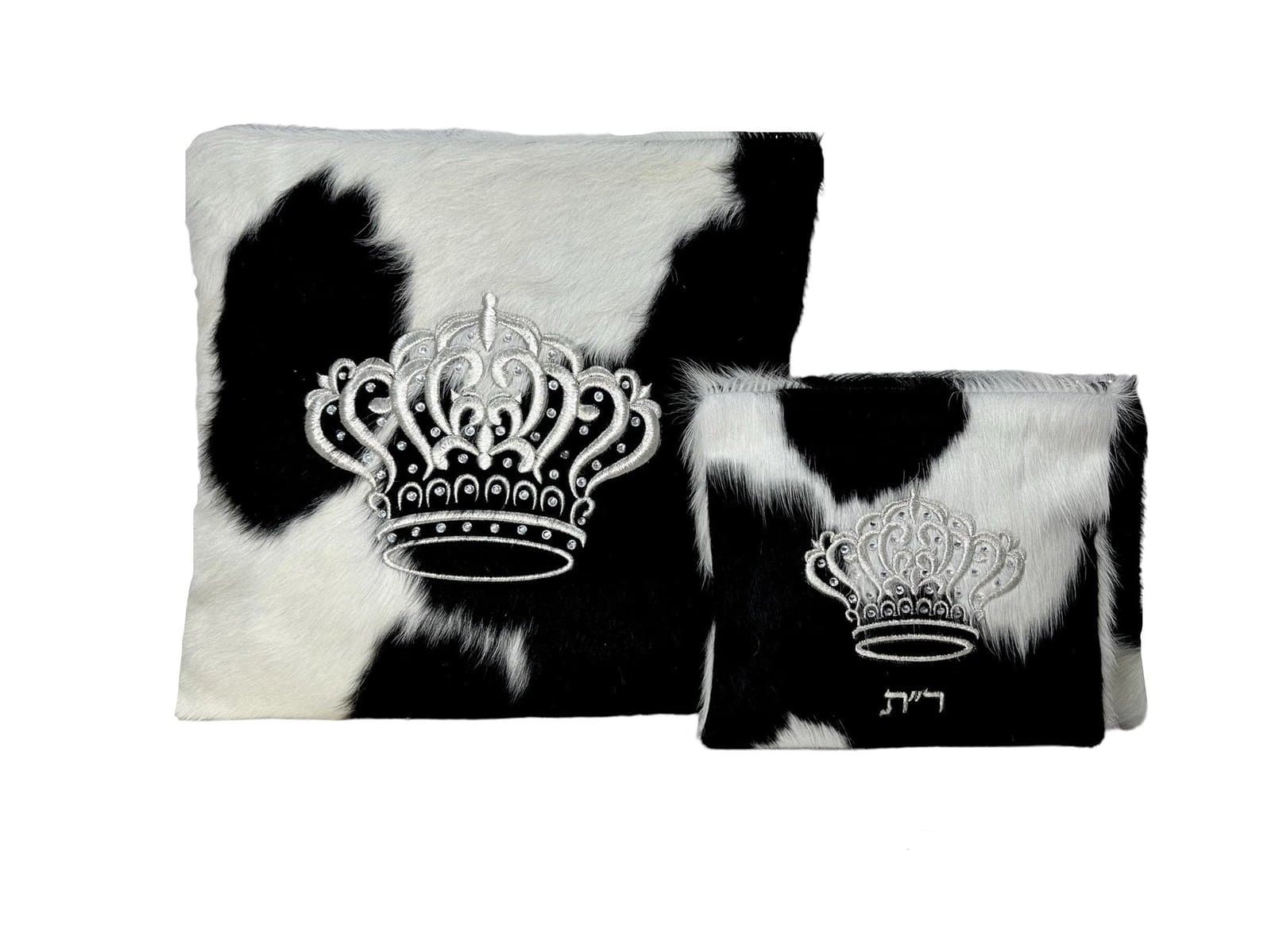 תיק לטלית ותפילין מעור אמיתי דגם Crown Black Fur F59, photo 1