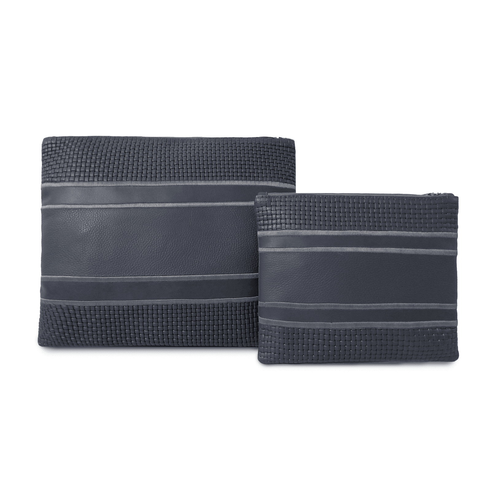 Premium Grey Woven Leather Tallit & Tefillin Bag Set C158, photo 1