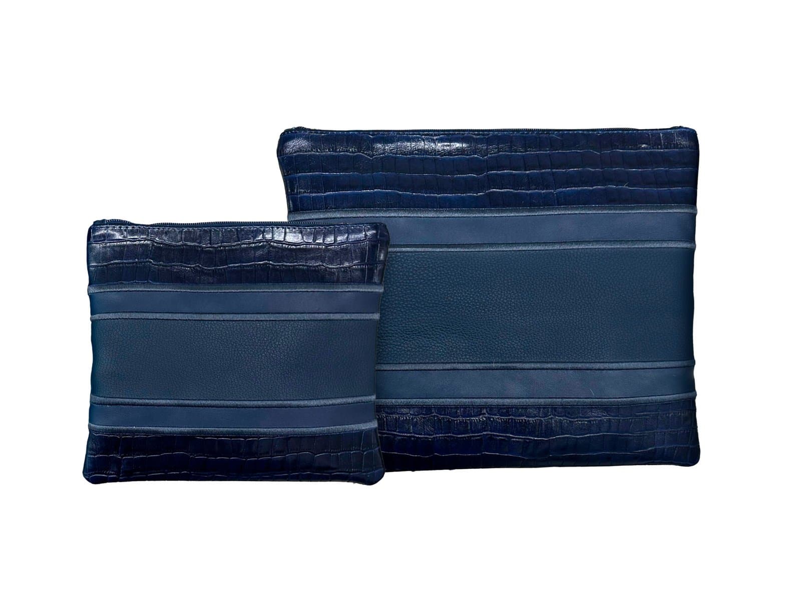 Premium Blue Croco Leather Tallit & Tefillin Bag Set C160, photo 1