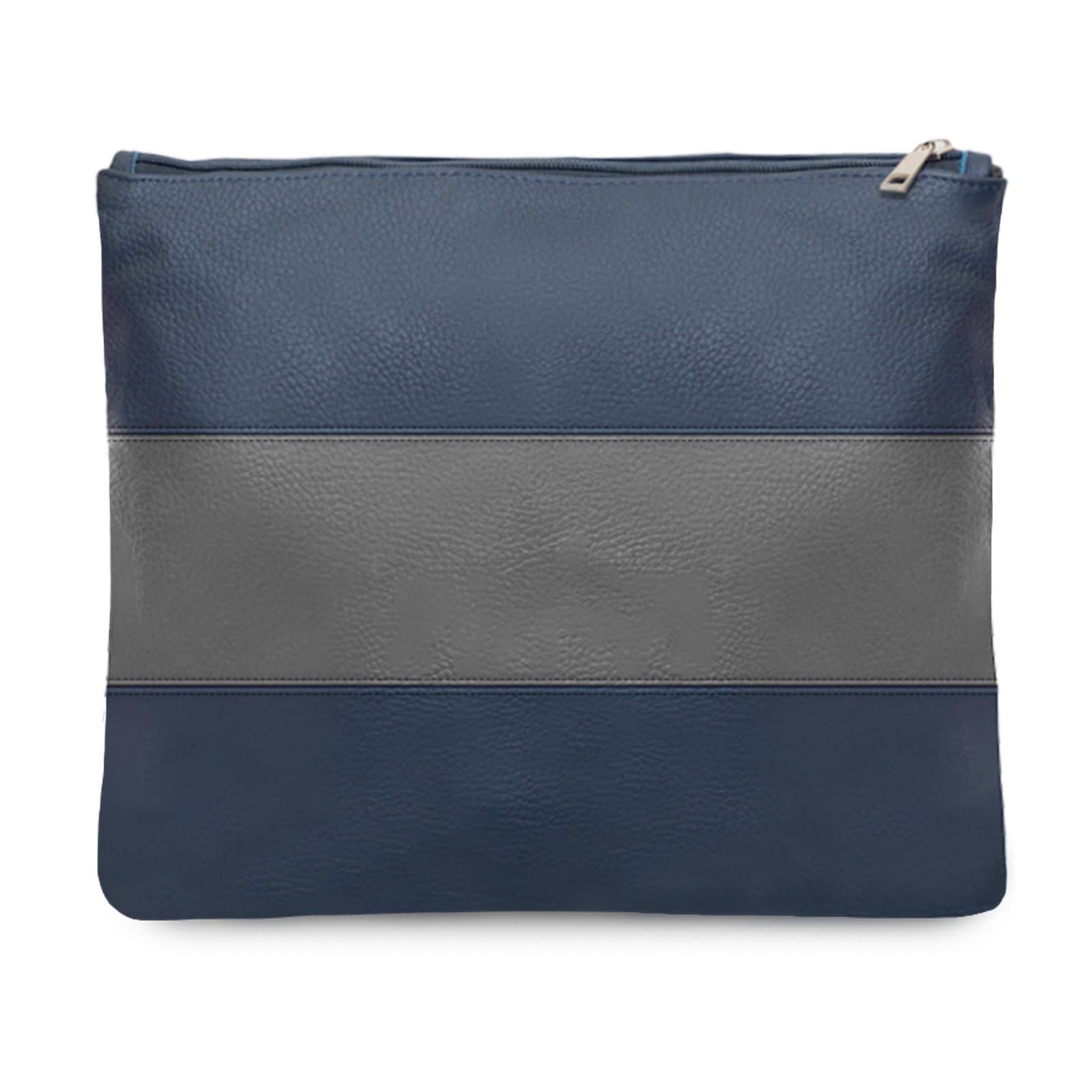 Classic Navy Grey Grained Leather Tallit & Tefillin Bag A27, photo 1