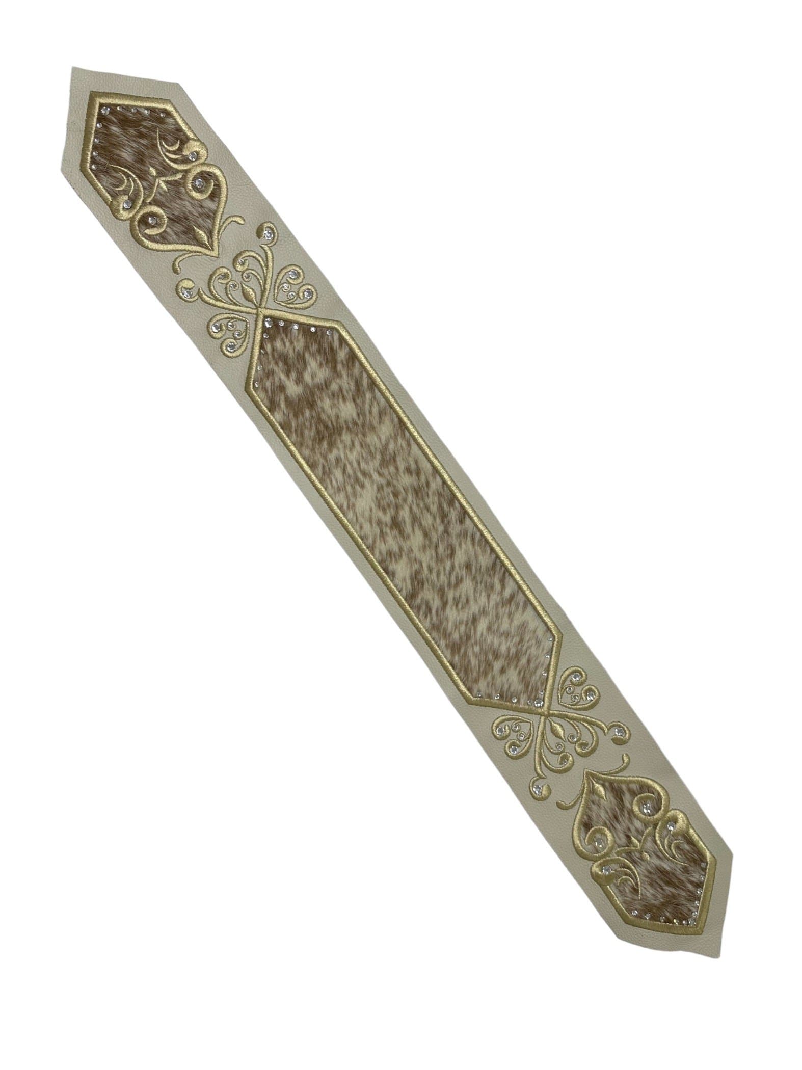 Cream Smooth Leather and Hair-on-Hide Tallit Atarah AT 22, photo 1