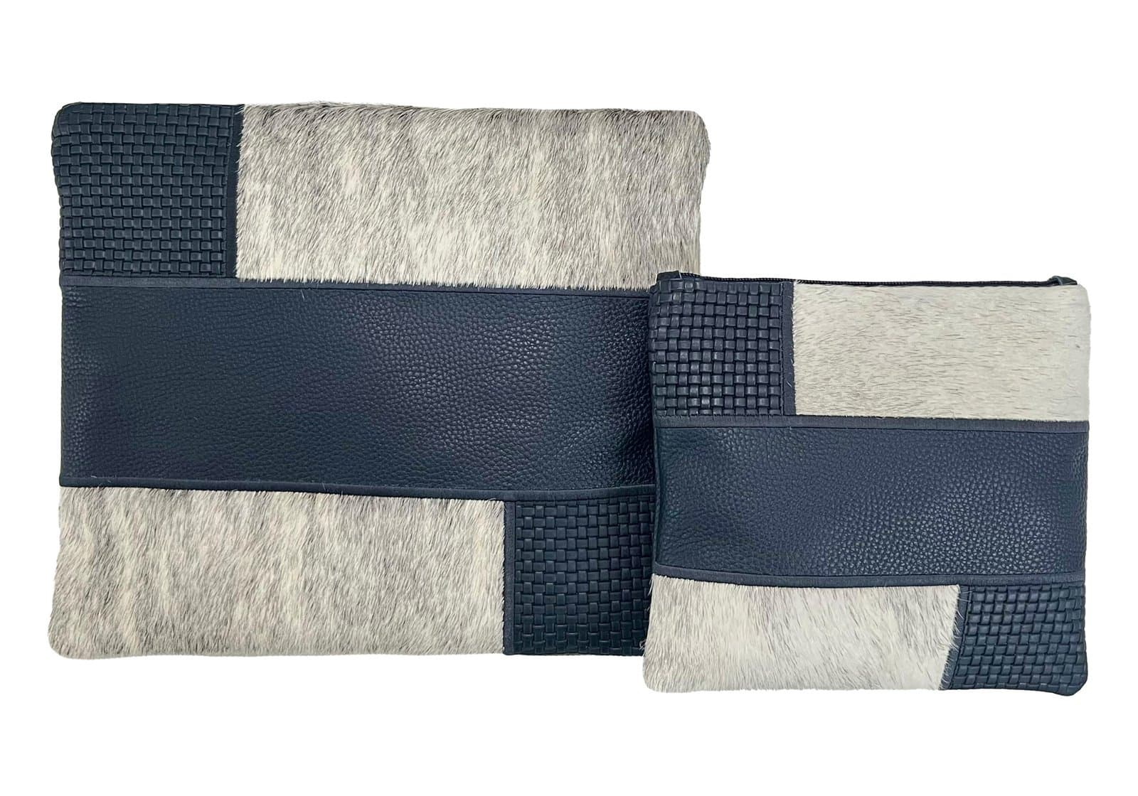 Fur Black Hair-On-Hide Leather Tallit & Tefillin Bag Set E70, photo 1