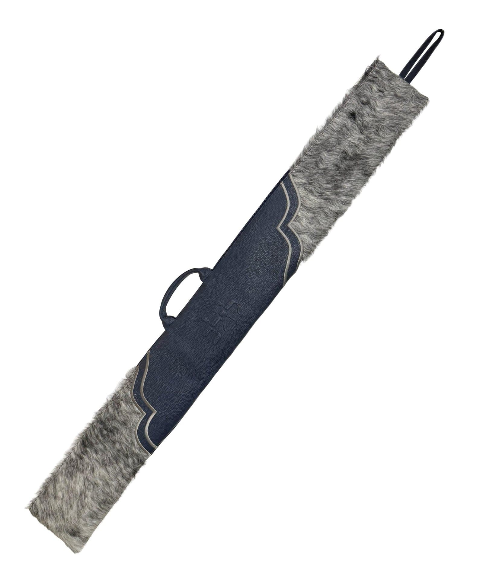 Black Grained Leather and Grey Fur Lulav Cover LC19, photo 1